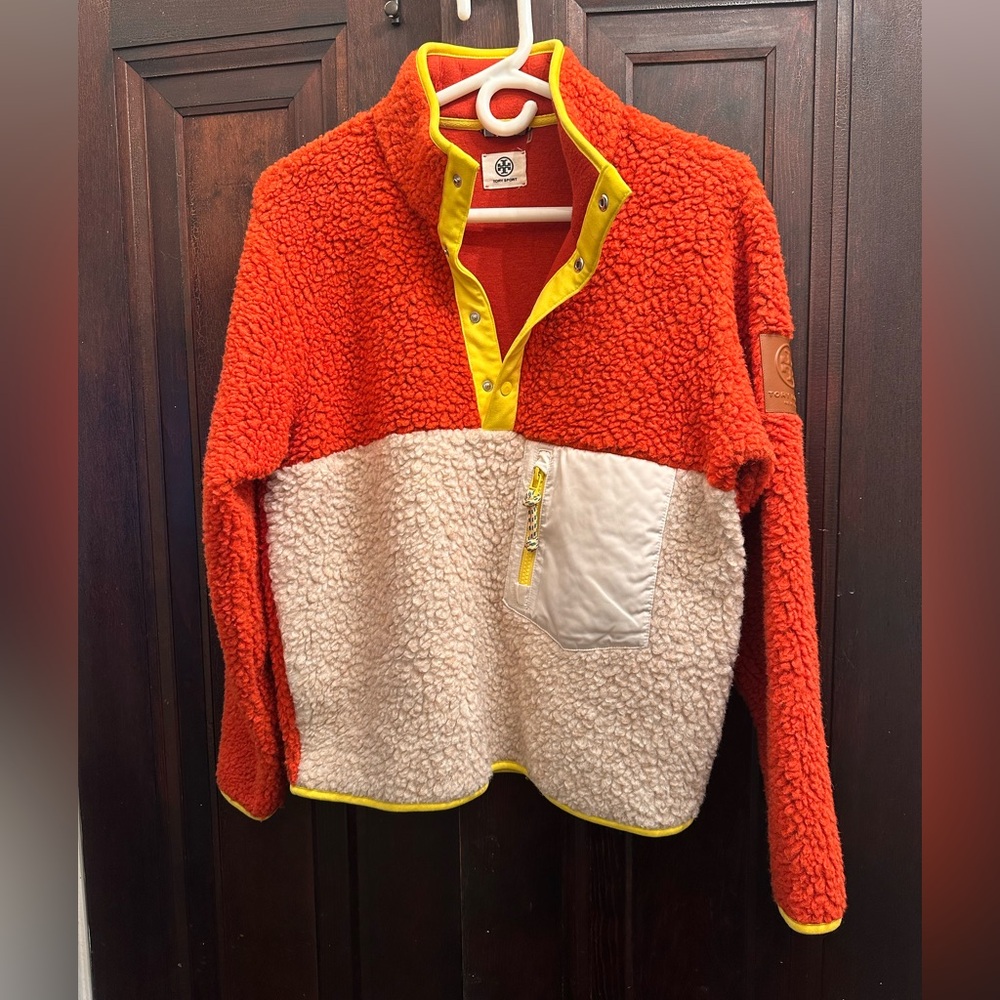 Tory Burch Tory Sport Sherpa Pullover Size Small